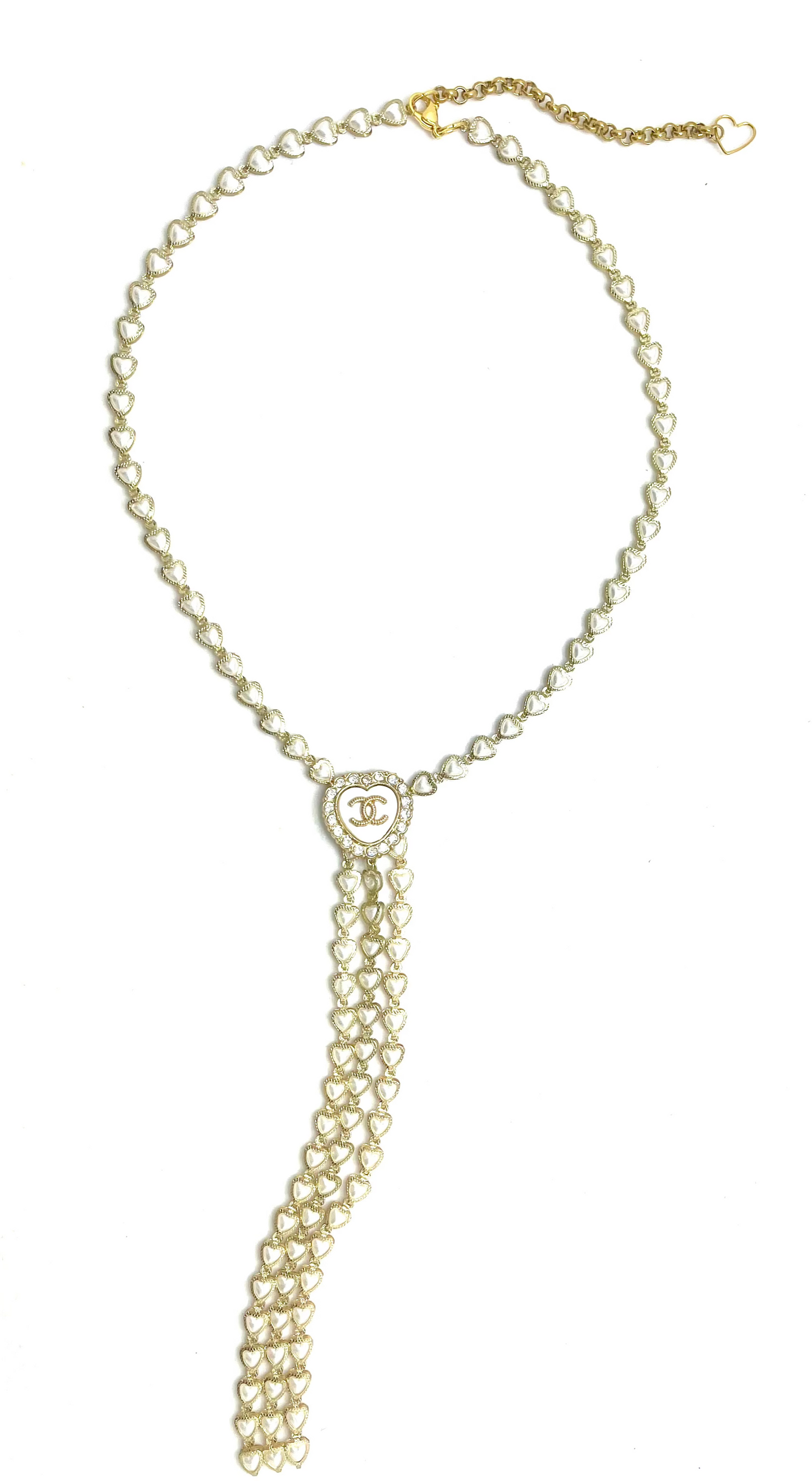 Vintage CC Love Fountain Lariat Re-Worked Necklace