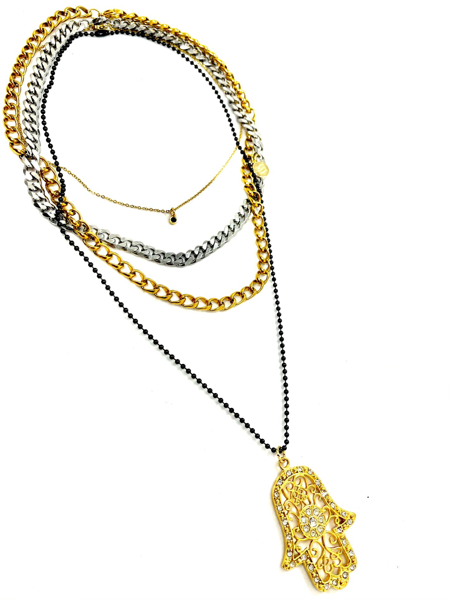 Hamsa Necklace Set