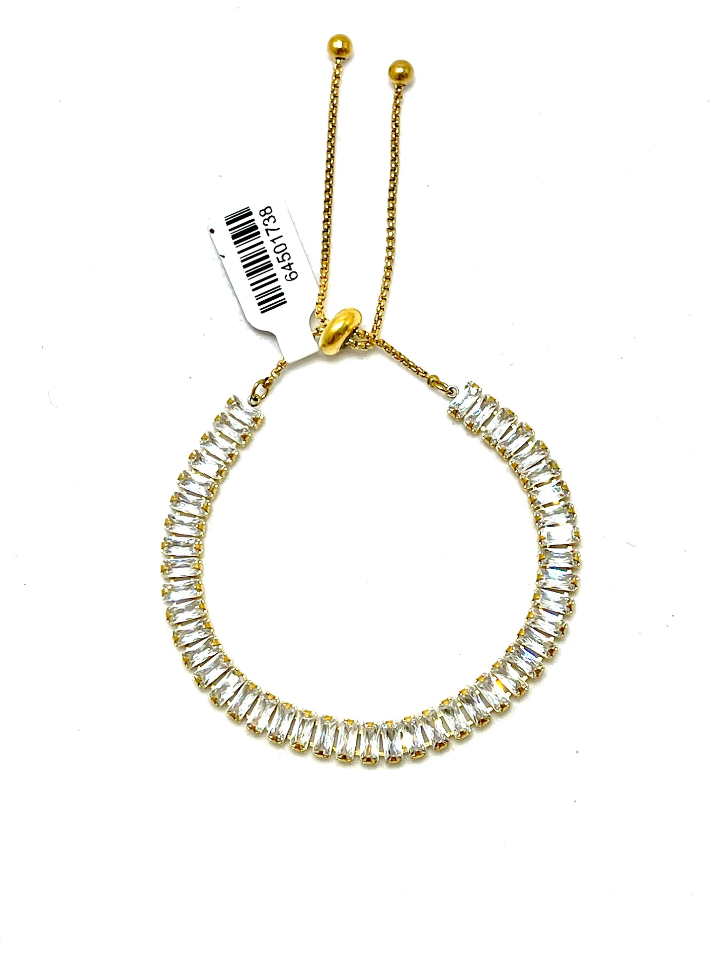 18K Gold Filled Rectangle Clear Zirconia Bracelet