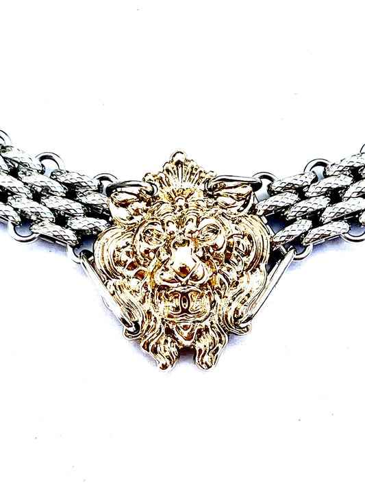 Vintage CC Iconic Lion Choker Re-Worked Necklace