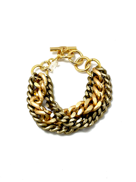 BE Aluminum Matte Triple Strand Bracelet