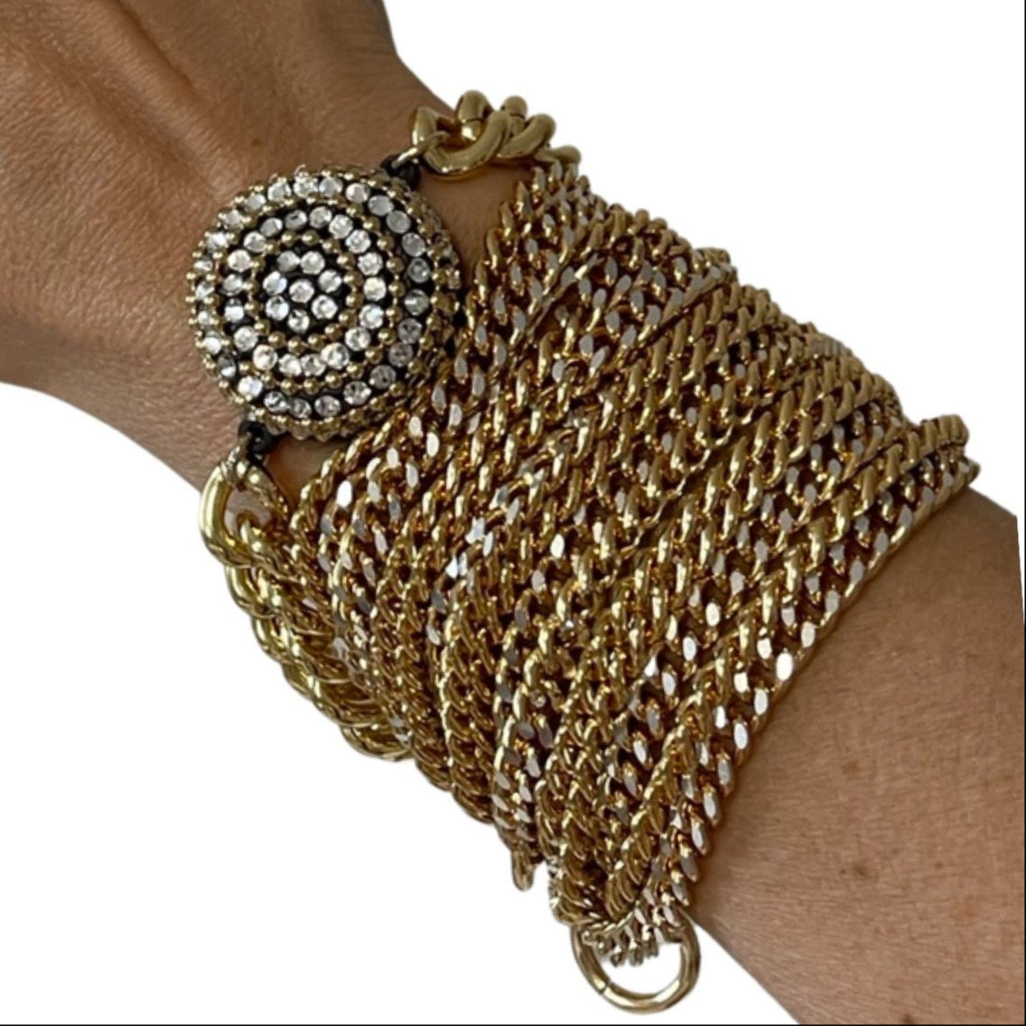 BE Aluminum Round Crystal Bracelet