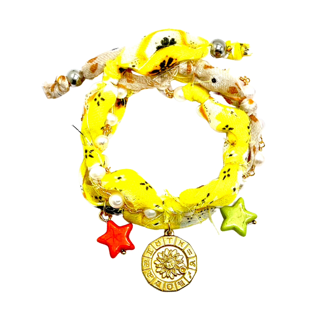 Free Spirited Fuzz Wrap Around Bracelet