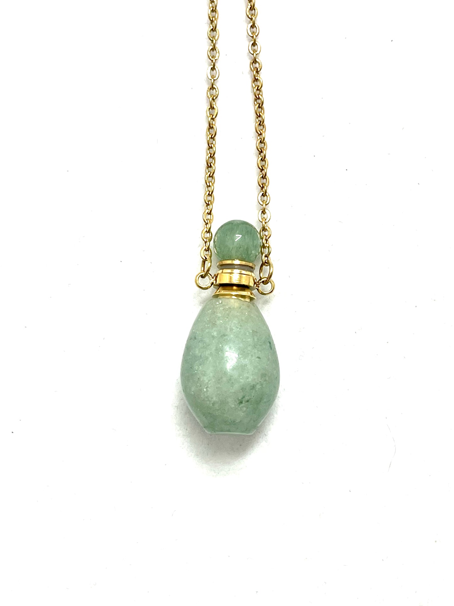 Small Natural Quartz Essential Oils Perfume Bottle Pendant Necklace