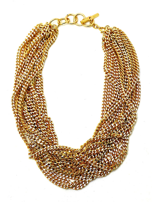 BE Aluminum Multi-Chain Short Necklace