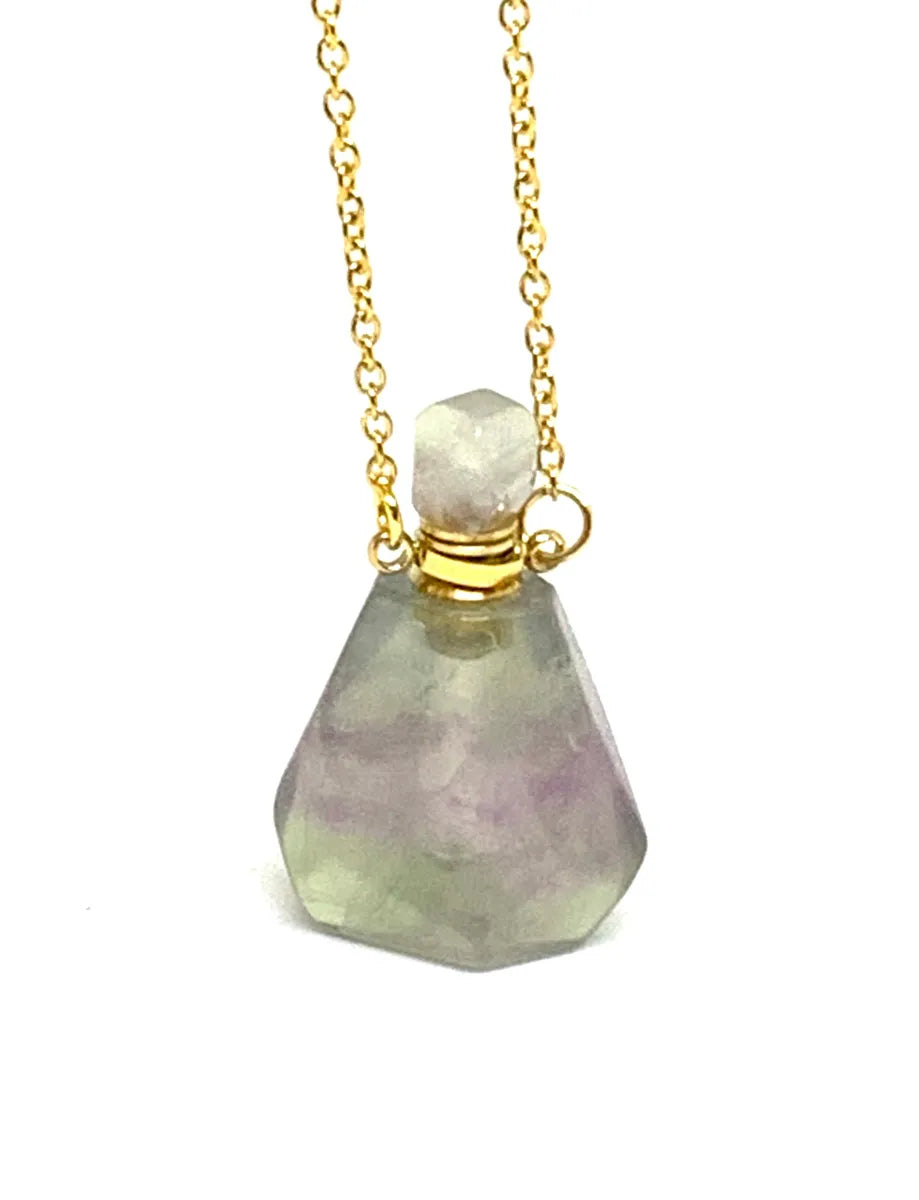 Natural Quartz Essential Oils Perfume Bottle Pendant Necklace