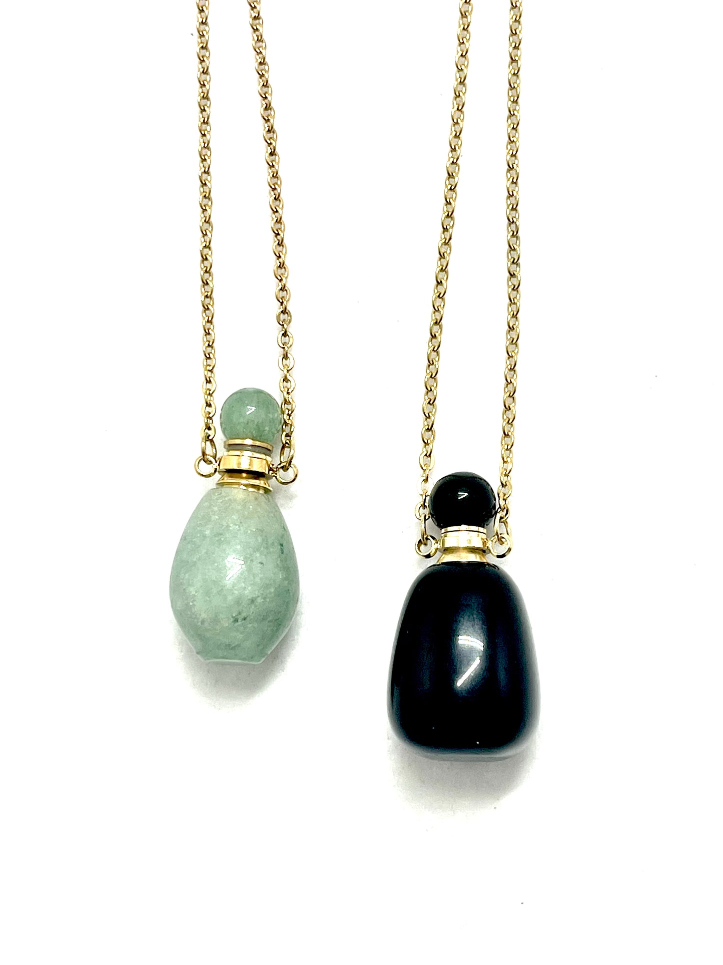 Small Natural Quartz Essential Oils Perfume Bottle Pendant Necklace
