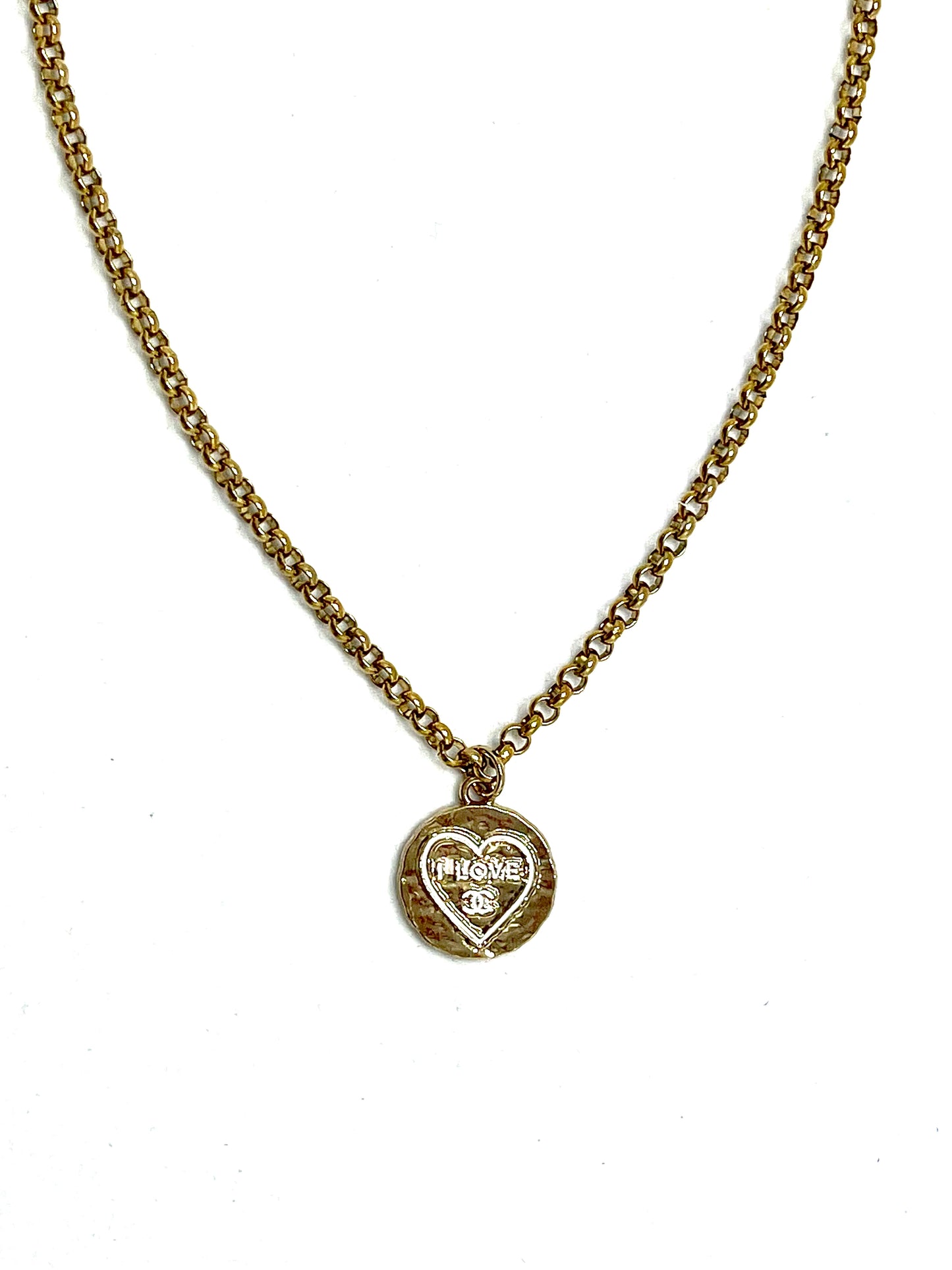 Vintage CC Love Medal Necklace