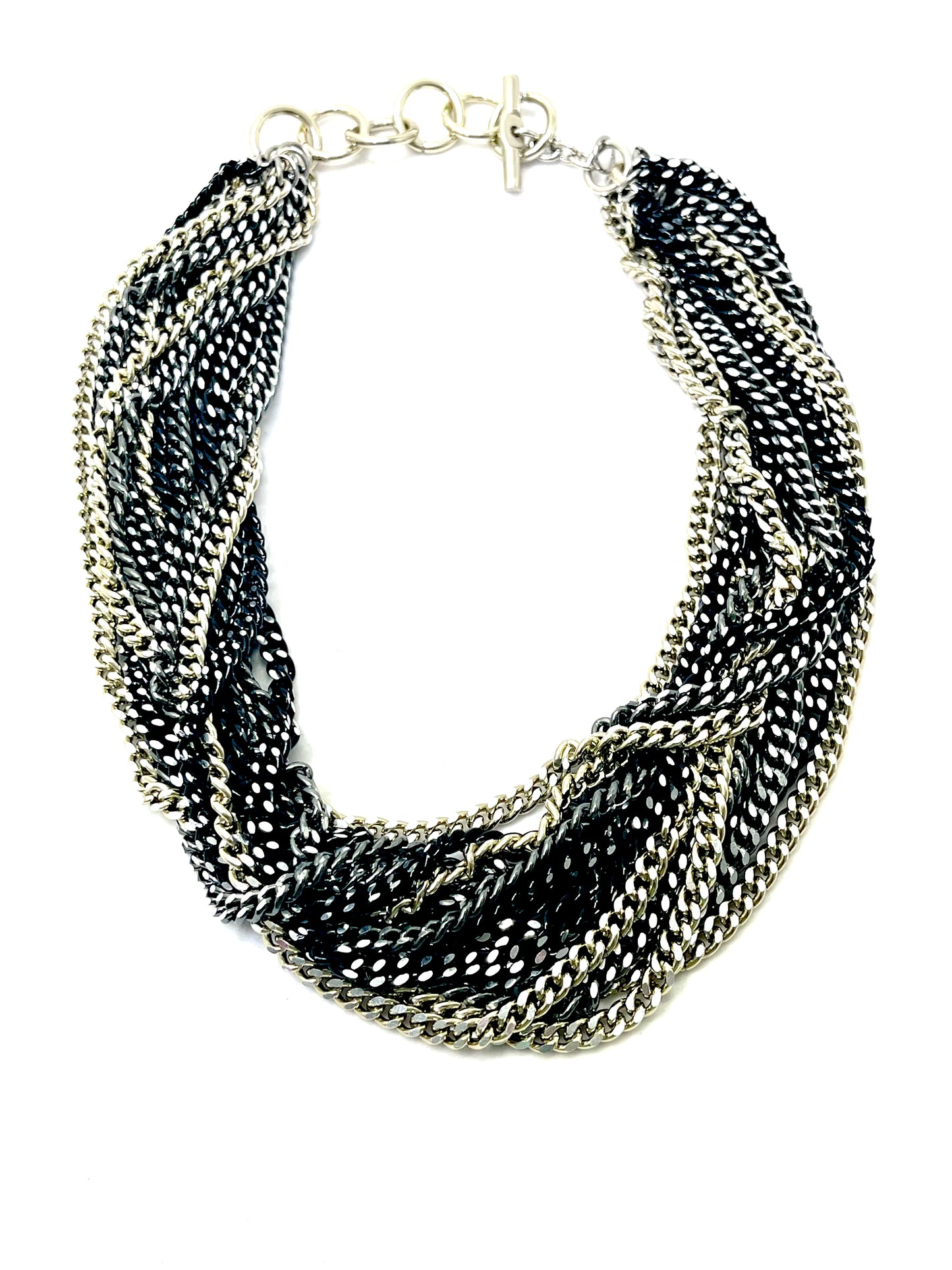 BE Aluminum Multi-Chain Short Necklace