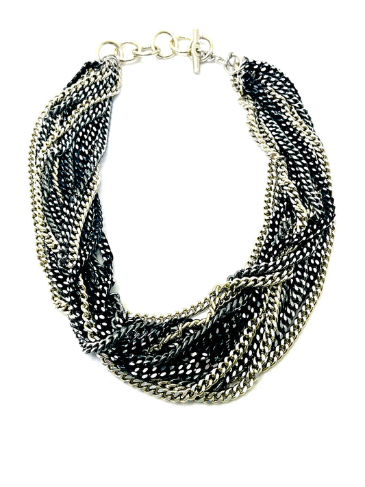 BE Aluminum Multi-Chain Short Necklace