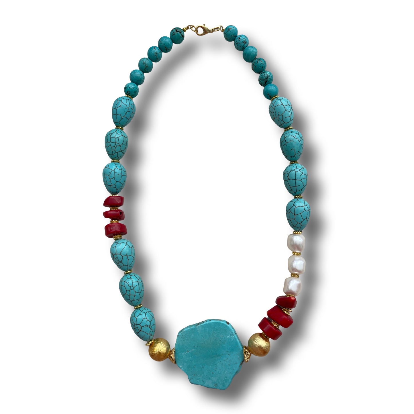 Turquoise Reds Necklace