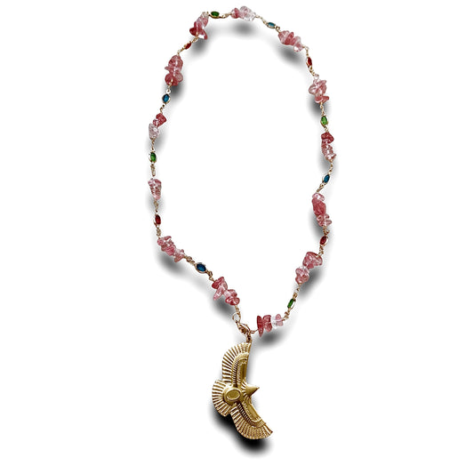 Power and Strength Necklace - Rose Quartz