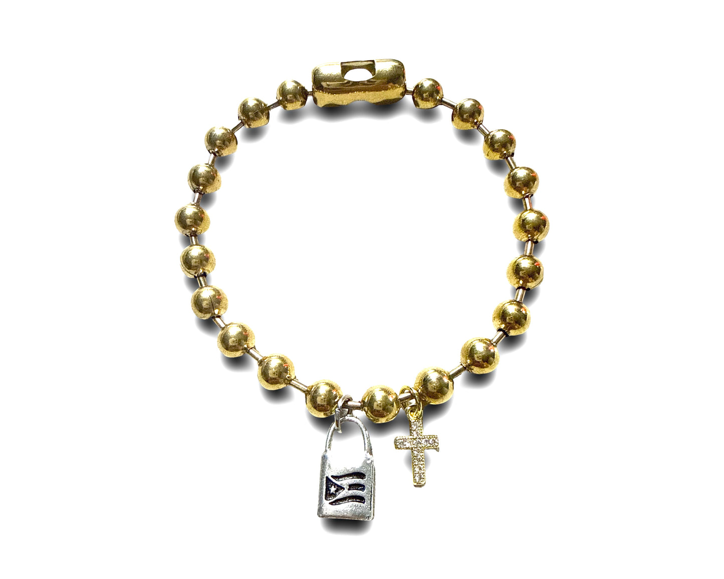 Blessed Cross Puerto Rico Ball Bracelet