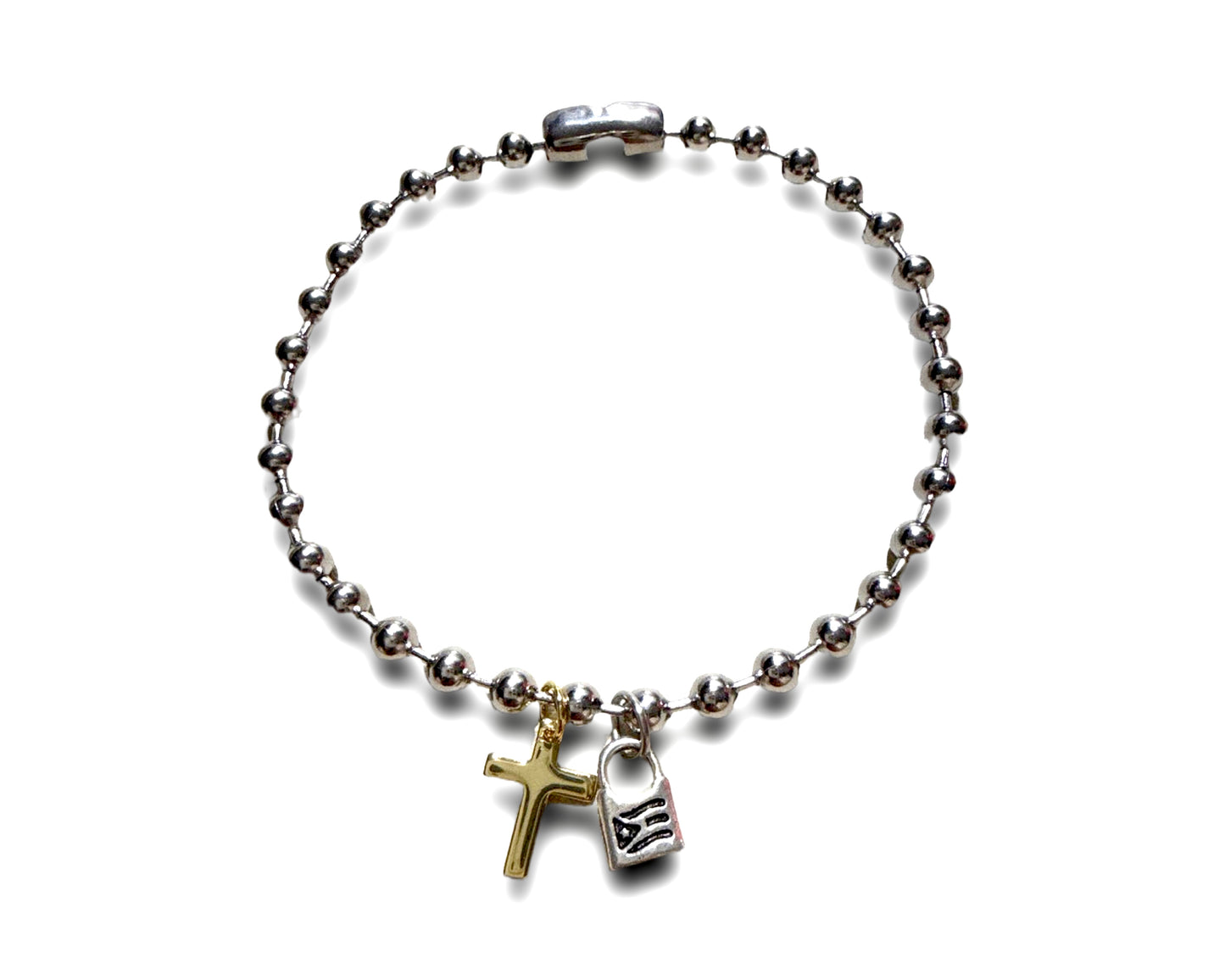 Blessed Cross Puerto Rico Ball Bracelet
