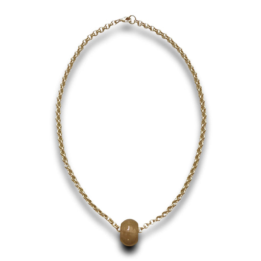 Flat Round Gemstone Pendant Necklace