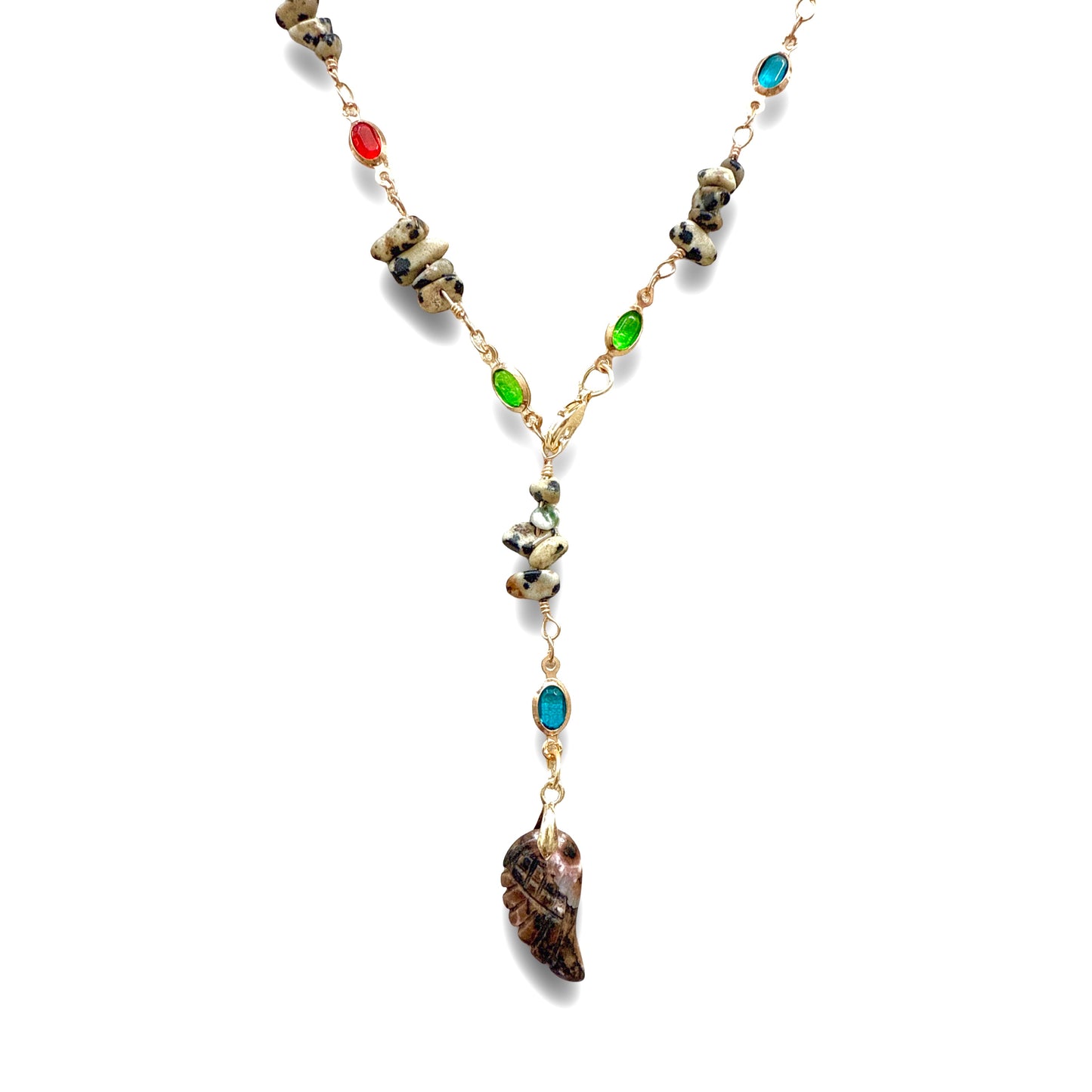 Angel Wing Blessing Necklace - Rhondonite