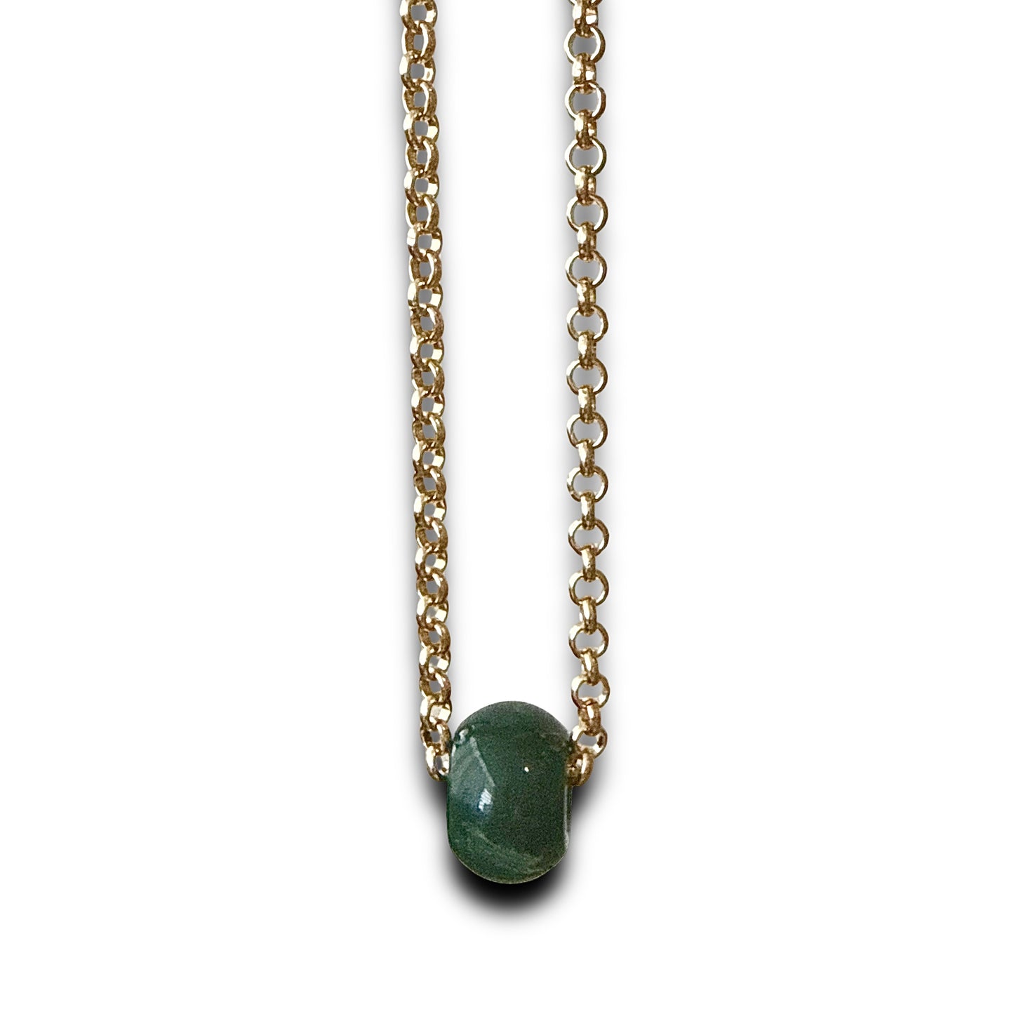 Flat Round Gemstone Pendant Necklace