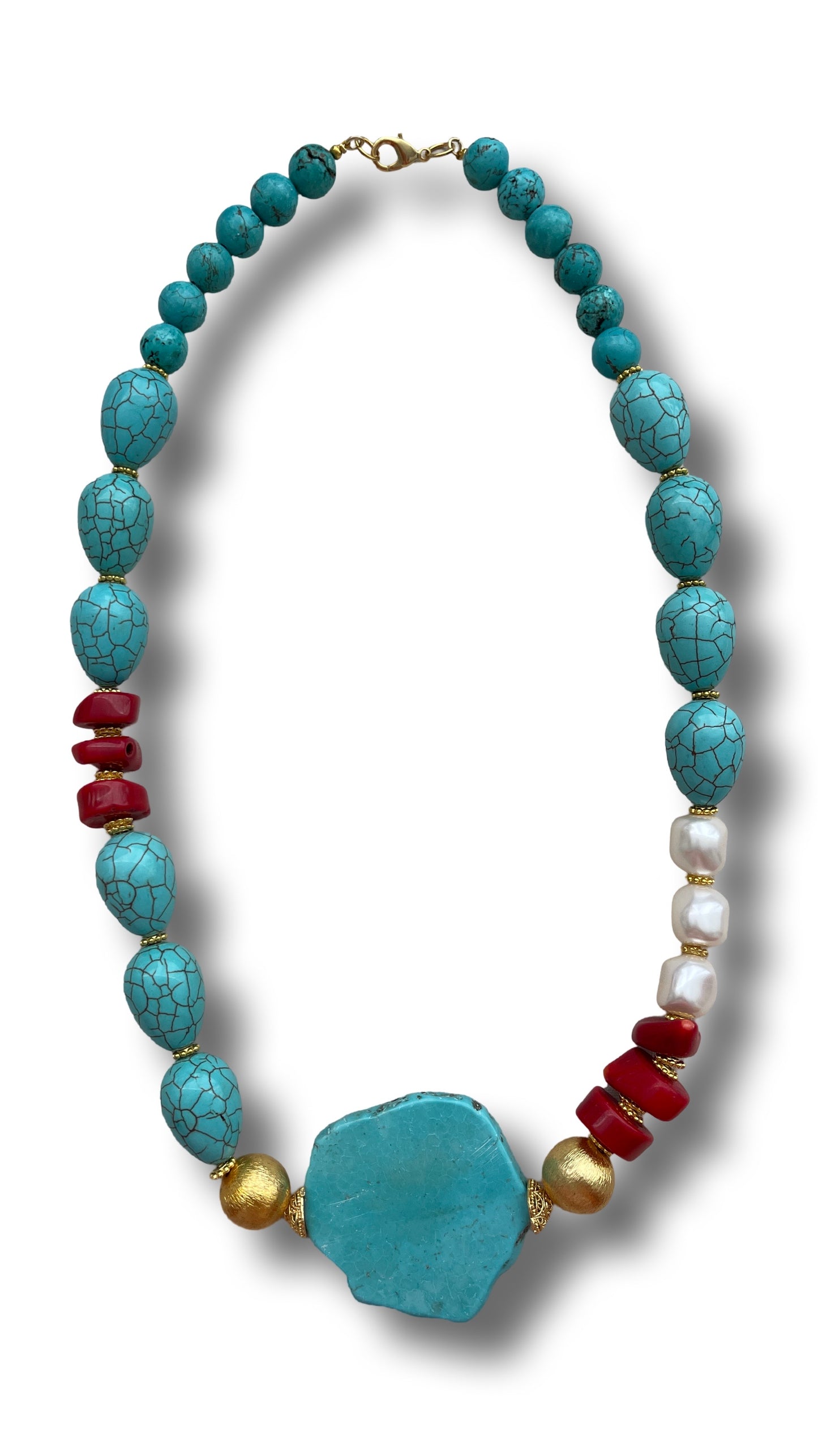 Turquoise Reds Necklace