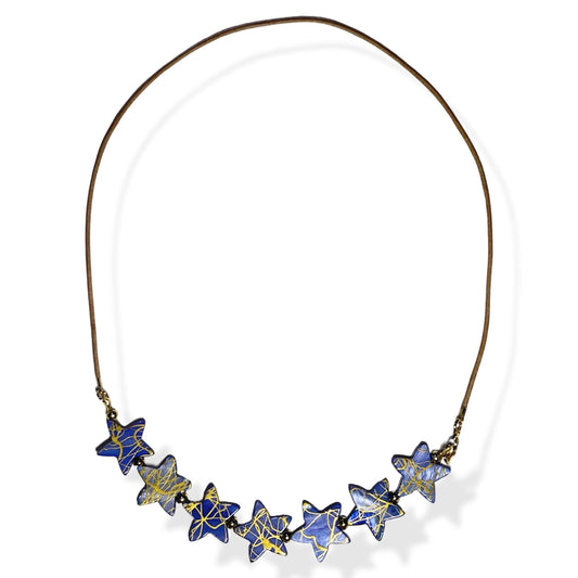 Golden Blue Star Necklace