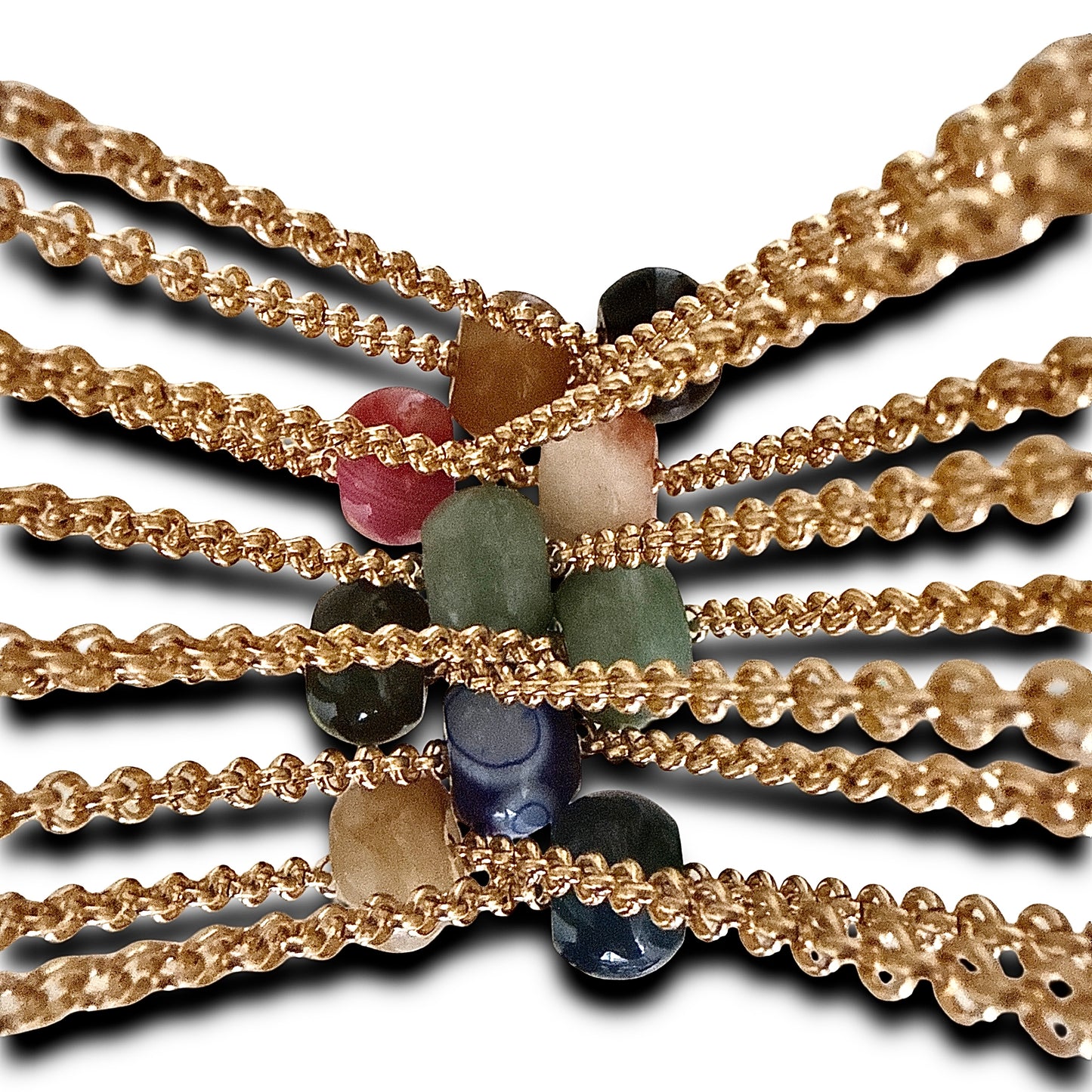 Flat Round Gemstone Pendant Necklace