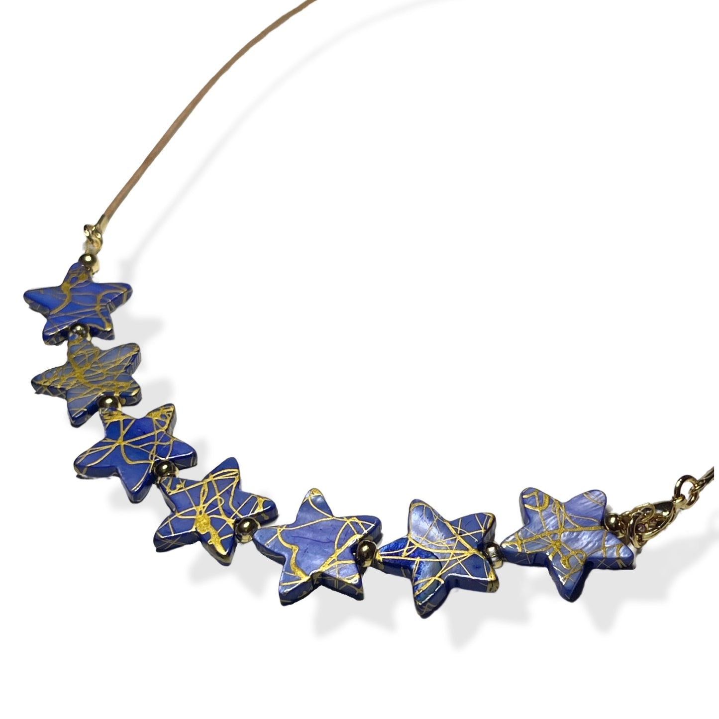 Golden Blue Star Necklace