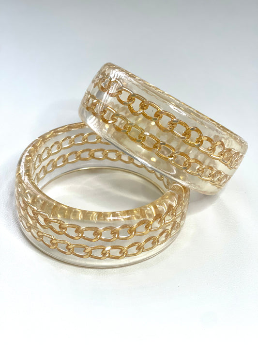 Clear Resin Chain Bangle