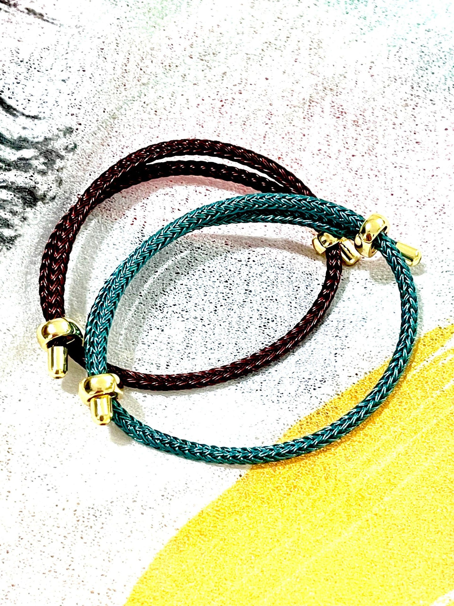 Braided Wire Colored Bracelet Set