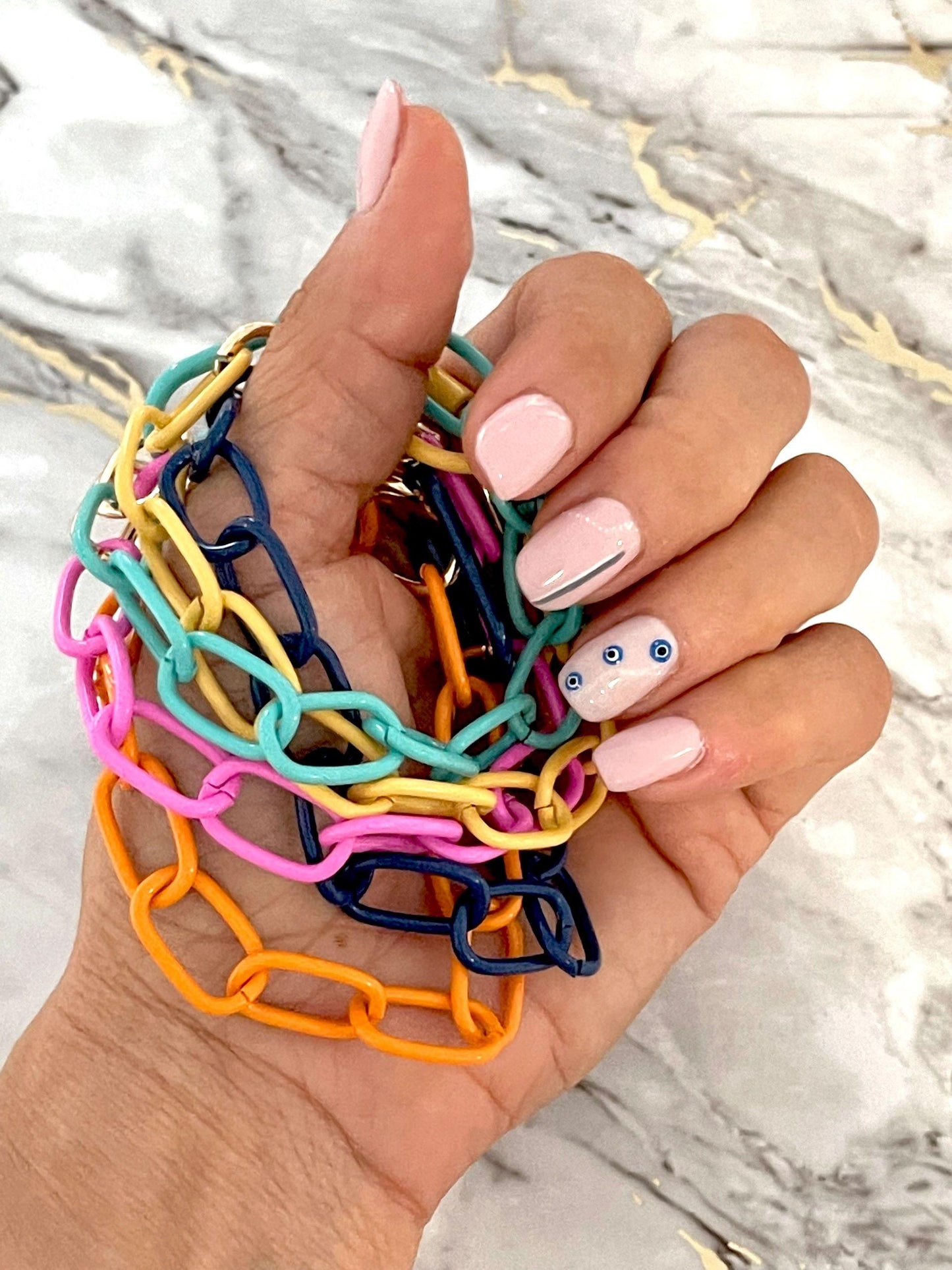 Colored Links Bracelets - Set of 5