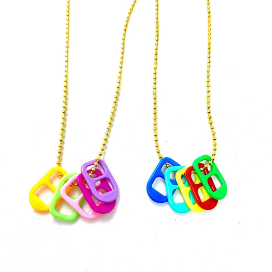 Mixed Colors Tab Necklace