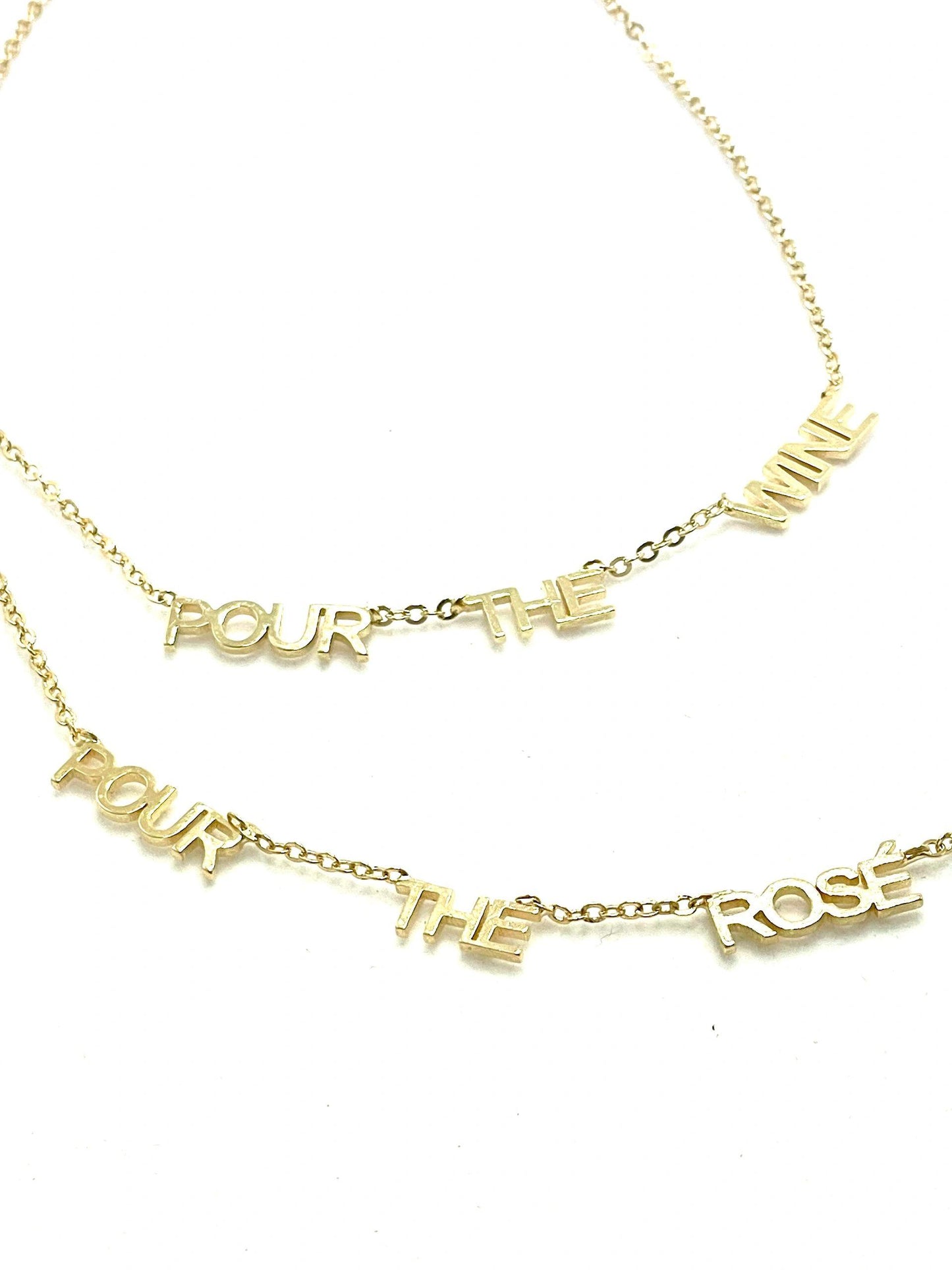 “Pour The Wine | Rosé” Gold Filled Necklace
