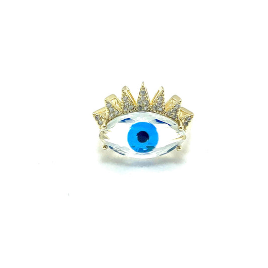 Clear Blue Eyed Ring