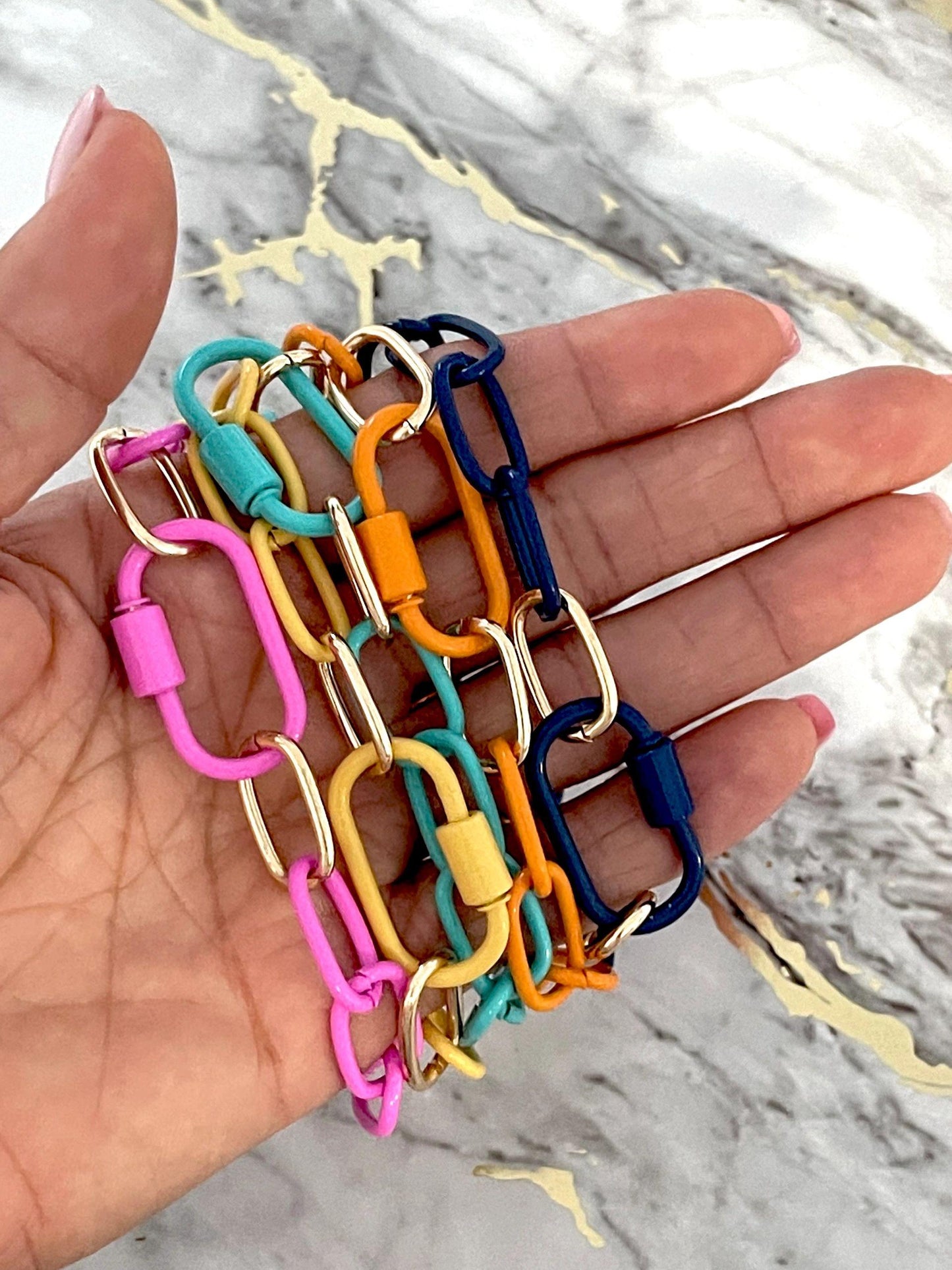 Colored Links Bracelets - Set of 5