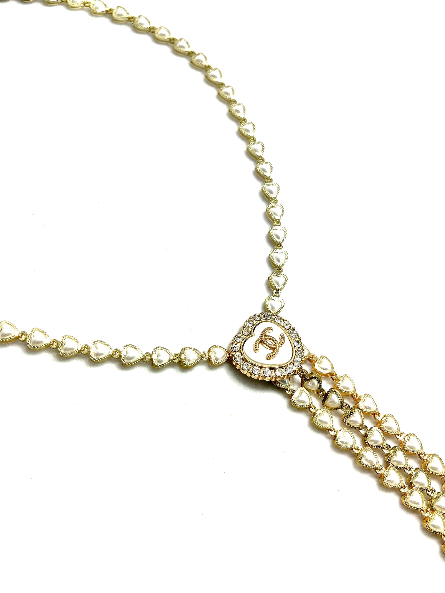 Vintage CC Love Fountain Lariat Re-Worked Necklace