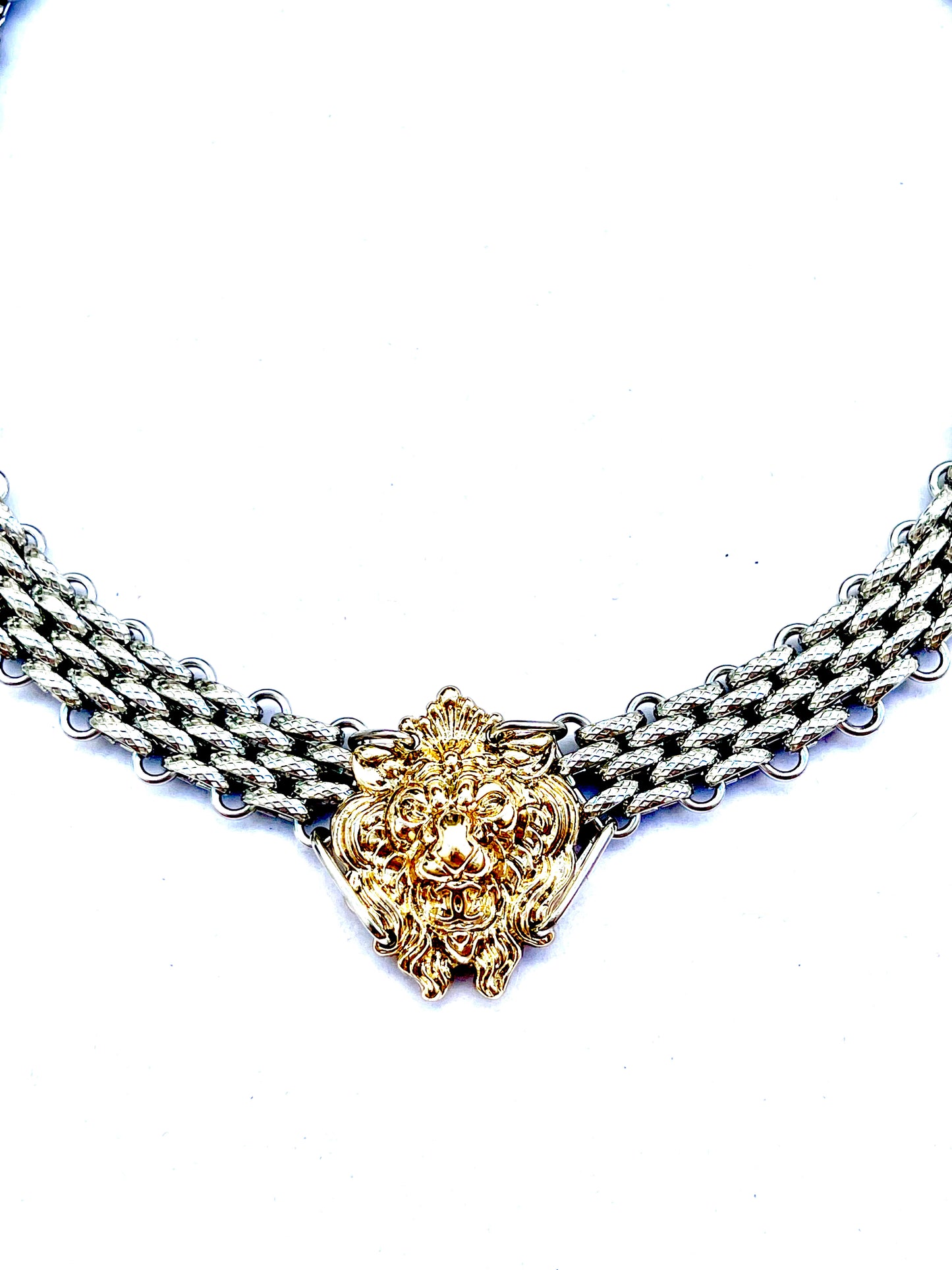 Vintage CC Iconic Lion Choker Re-Worked Necklace