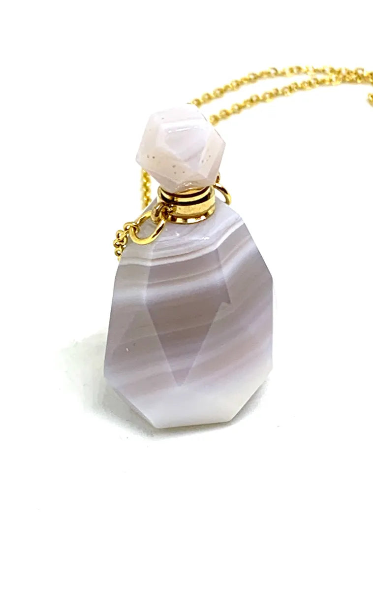 Natural Quartz Essential Oils Perfume Bottle Pendant Necklace
