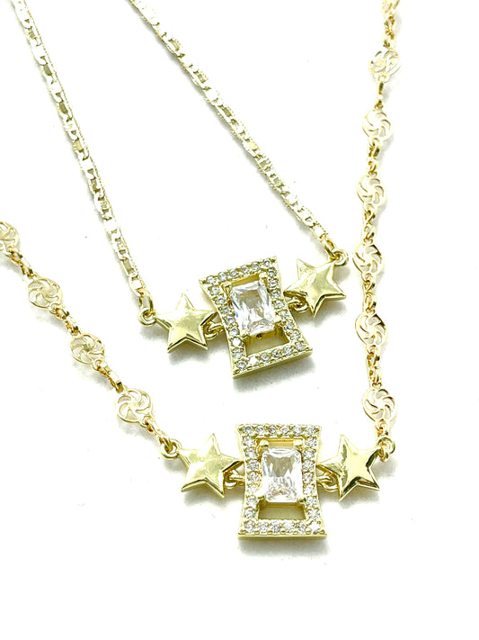 Starred Cube Necklace