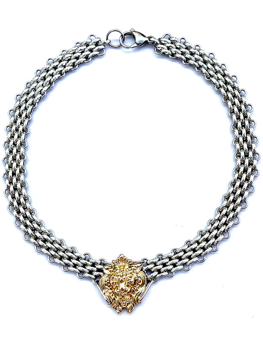 Vintage CC Iconic Lion Choker Re-Worked Necklace